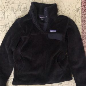 Black Button- Up Pullover